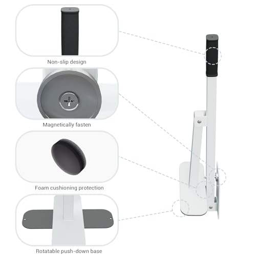 Compactador manual de basura, montado en la pared, compactador de basura en Wheelie, herramienta de compresor de basura de acero resistente para cocina, jardín, restaurante, color blanco