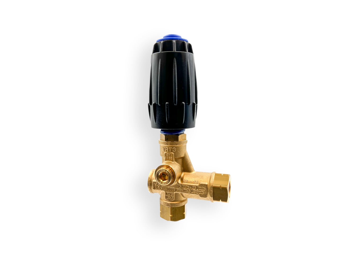 AR ANNOVI REVERBERI, VRT3-250, Descargador de lavadora a presión -Blue Spring, 3,650 max PSI, 10.5 max GPM, 3/8"F salida, perilla ajustable