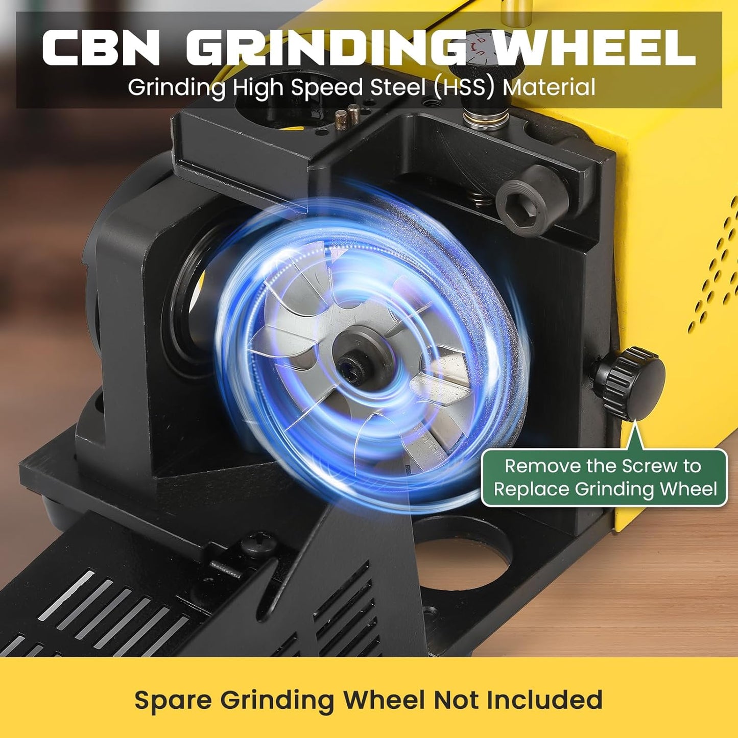 Huanyu MR-13B High-precision Drill Bit Grinder Portable Drill Bit Sharpener Re-sharpener Angle Grinding Machine, Grinding Range: ф3-ф13 (110V, CBN (for HSS))