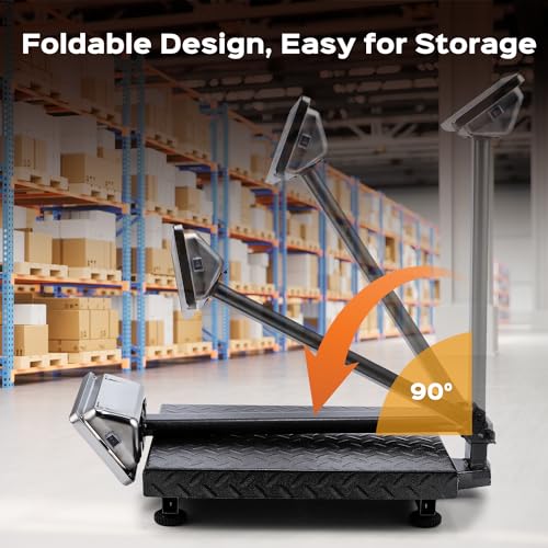 Bonvoisin Báscula de plataforma digital de 660 libras, báscula de piso resistente, báscula de envío postal conmutable KG/LB para pesar paquetes, equipaje, maletas, cajas