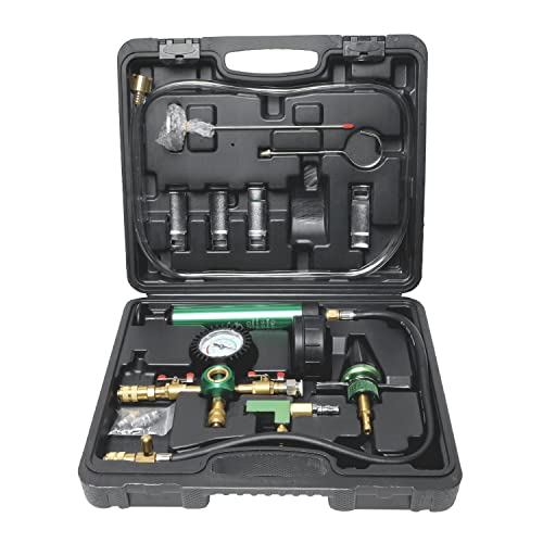 Kit de probador de presión de radiador, probador de presión de refrigerante universal Sistema de enfriamiento automotriz Probador de presión tipo vacío Kit de herramientas de recarga de