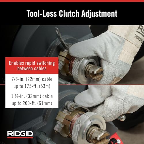 Ridgid 61693 K-5208, 115V 60Hz Máquina limpiadora de drenaje con manguera guía, 4 cables C-11, portador de cables seccionales y kit de caja de herramientas (con cortadores) Número de pieza 61693