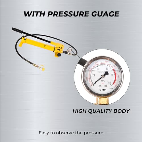 LFGUD Bomba de mano hidráulica de 900 cc 10000 Psi Bomba de elevación hidráulica manual de acción única CP-700B Bomba de elevación hidráulica con medidor de presión