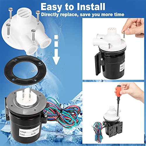 APTA92P10WD1 - Conjunto de motor de bomba de agua de repuesto para bomba de agua Hoshizaki incluye condensador, se adapta a modelos de máquinas de hielo Hoshizaki KM-450 THRU KM-900 KML-600MAH URC-12F