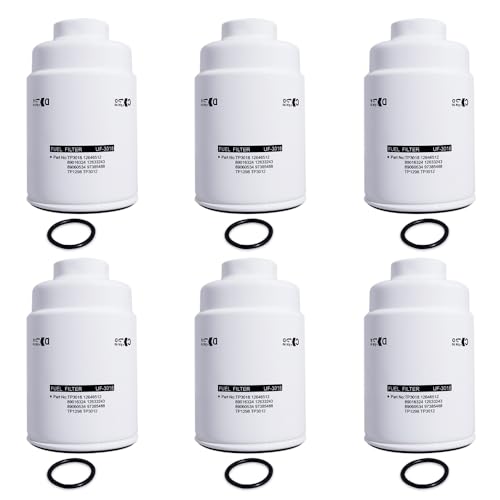 6 filtros de combustible TP3018 12642623 (blanco) compatibles con 6.6 Duramax Diesel Chevy Silverado/GMC Sierra 2500HD 2001-2016 3500HD 2007-2016 Express/Savana 2500 3500 4500 2012-2012012016 6 Diesel