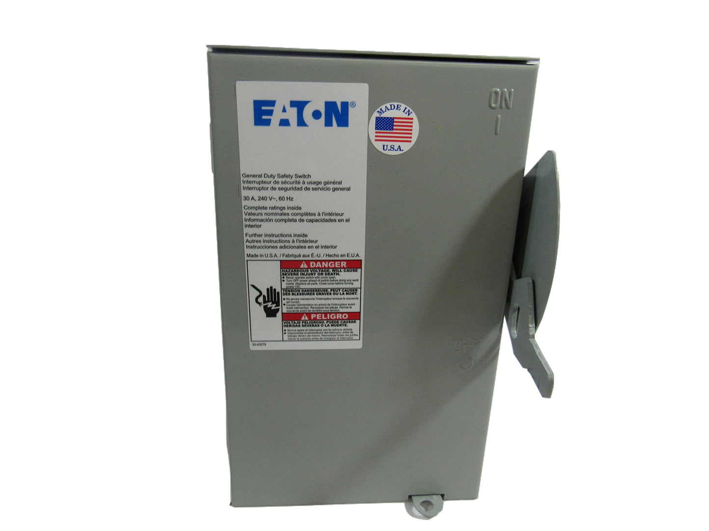 Eaton Cutler-Hammer DG321NRB - Interruptor de seguridad fusible, NEMA-3R, 30A, 240V, 4 hilos