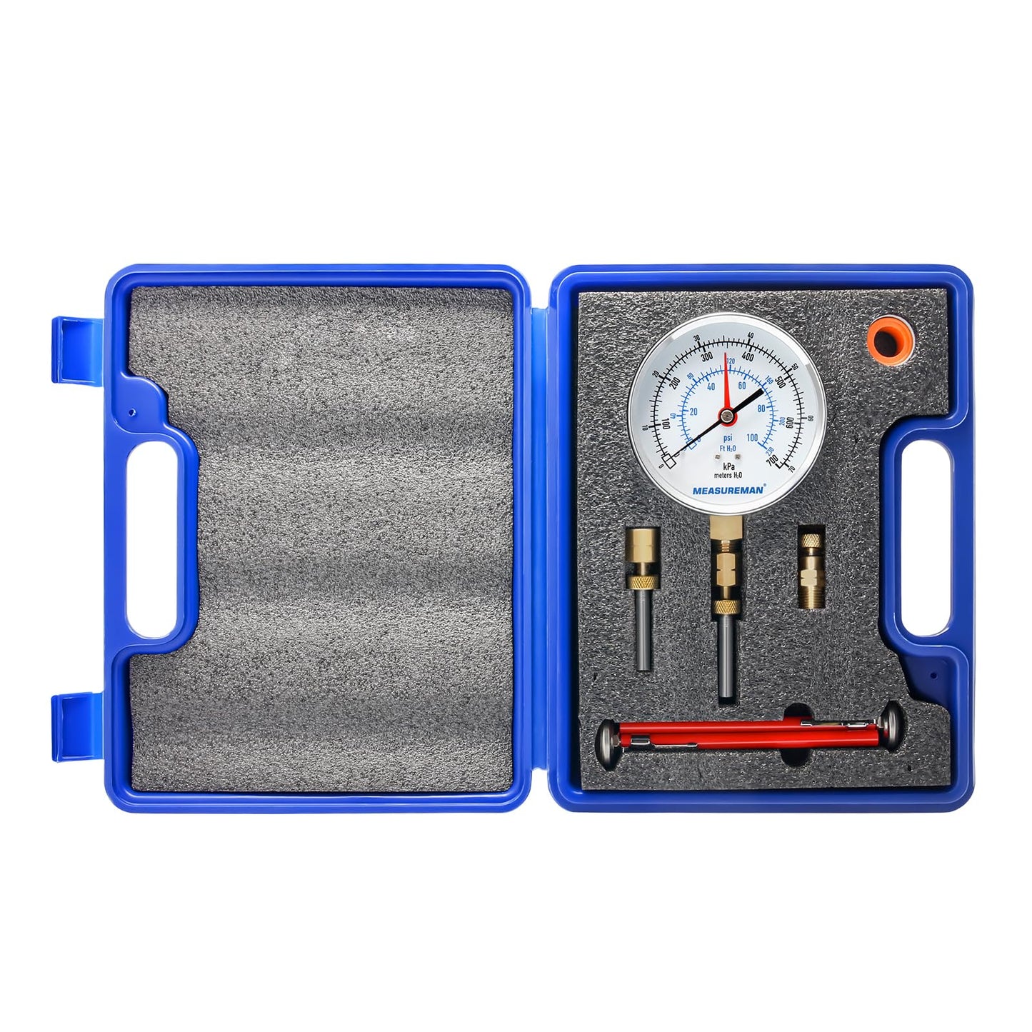 Measureman Kit de prueba de presión y temperatura, 0-100 psi/ft H2O/kPa/metros H2O, -65 °F a 220 °F y -40 °F a 140 °C, parte inferior NPT de 1/4 pulgadas con adaptador de calibre