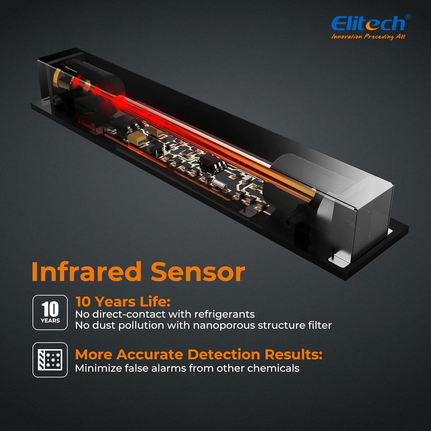 Elitech ILD-300 Detector avanzado de Fugas de refrigerante Probador de halógeno para HVAC CFC Recargables HCFC HFC 10 años de Vida útil