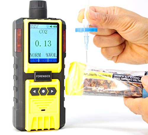 Analizador de dióxido de carbono para análisis de espacio de cabeza por FORENSICS | Analizador de embalaje de atmósfera modificada | Recarga USB | Registro de datos de computadora | Calibración rastreable NIST de EE. UU. | 0-100% CO2 | FD-600-HA-CO2