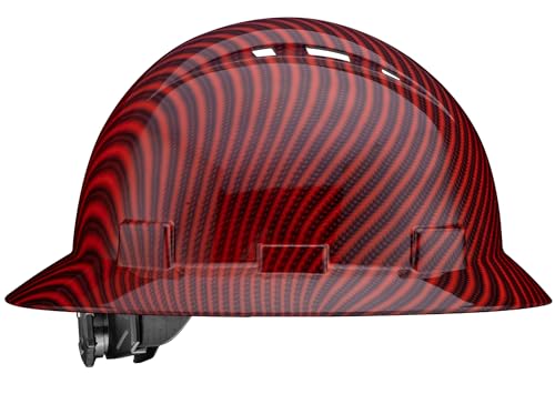 Acerpal Casco duro OSHA con diseño de fibra de carbono ventilada de ala completa con suspensión de 6 puntos (opciones 1)