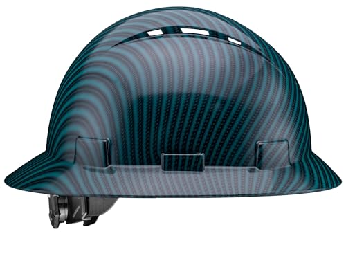 Acerpal Casco duro OSHA con diseño de fibra de carbono ventilada de ala completa con suspensión de 6 puntos (opciones 1) Diseño de fibra de carbono verde