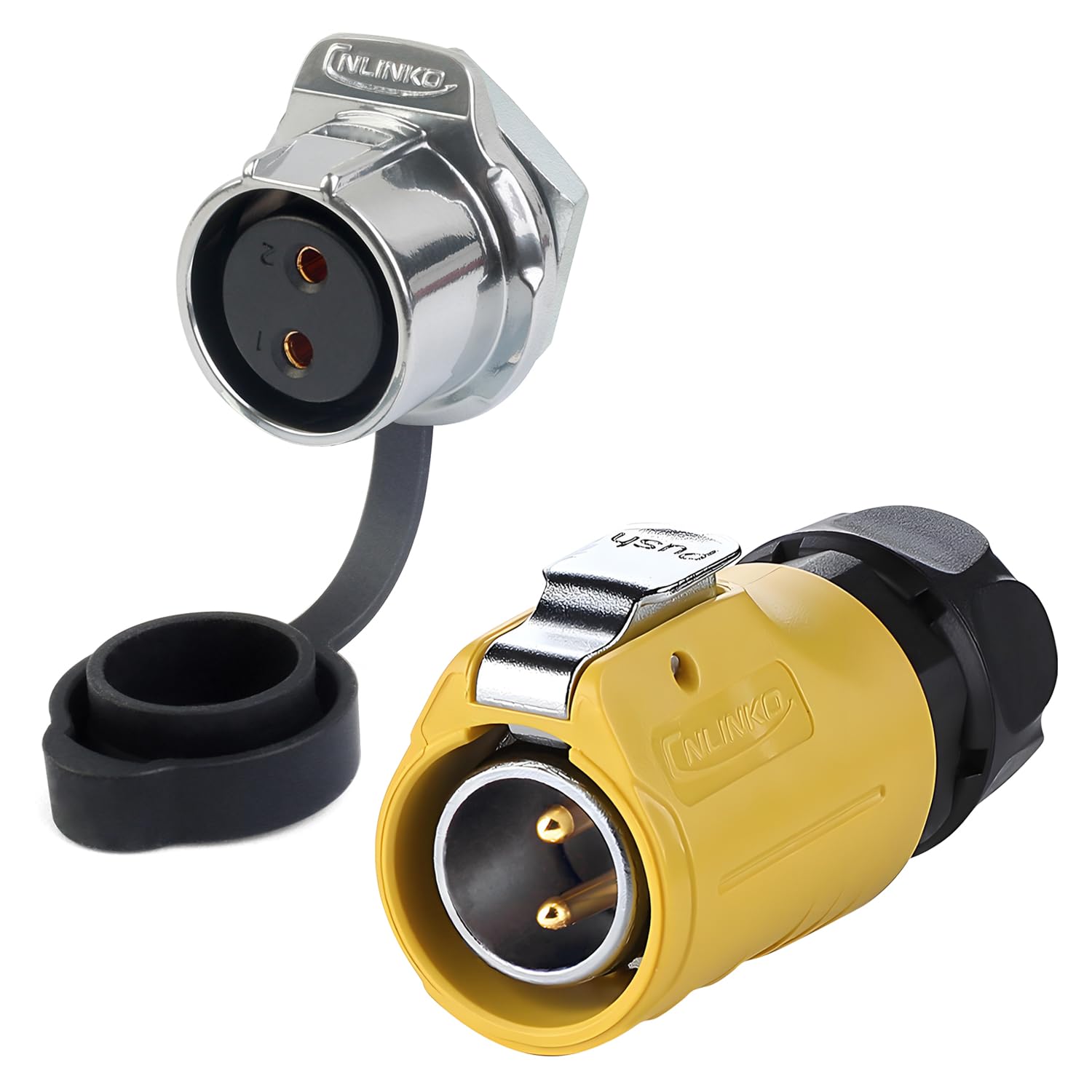 CNLINKO LP 20 2 Pin IP68 Conector Impermeable M20 Macho Enchufe Hembra cnlinko-lp-20-2-pin-ip68-conector-impermeable-m20-macho-enchufe-hembra