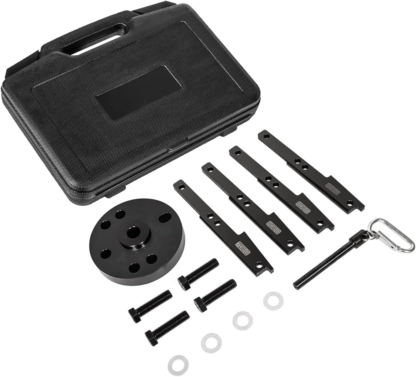 E-cowlboy 3163021 Kit de herramientas de sincronización de leva para todos los motores Cummins ISX QSX 2007-2017 con extractor de engranajes de leva, pasador de manivela y estuche de transporte,