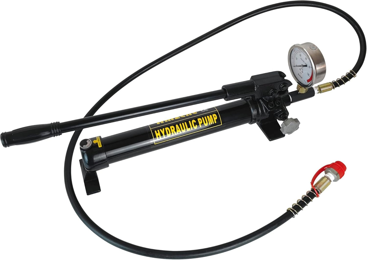 AMZCNC Bomba de mano hidráulica de 10000 Psi con manómetro de presión 2 velocidades, bomba de elevación hidráulica (CP-700-2) CP-700-2