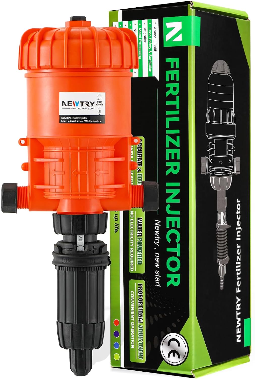 NEWTRY Dosificador de Líquido Químico Inyector 0,4% -4% Inyector Automático de Fertilizante Proporcionador Dispositivo de Dosificación Bomba Proporcional Azul 4,4-660,43 galones/h
