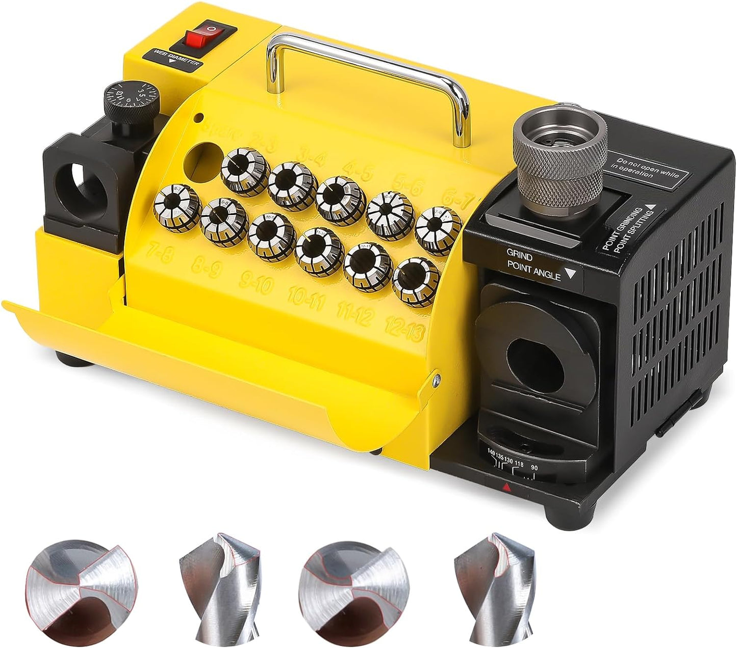 Huanyu MR-13B High-precision Drill Bit Grinder Portable Drill Bit Sharpener Re-sharpener Angle Grinding Machine, Grinding Range: ф3-ф13 (110V, CBN (for HSS))