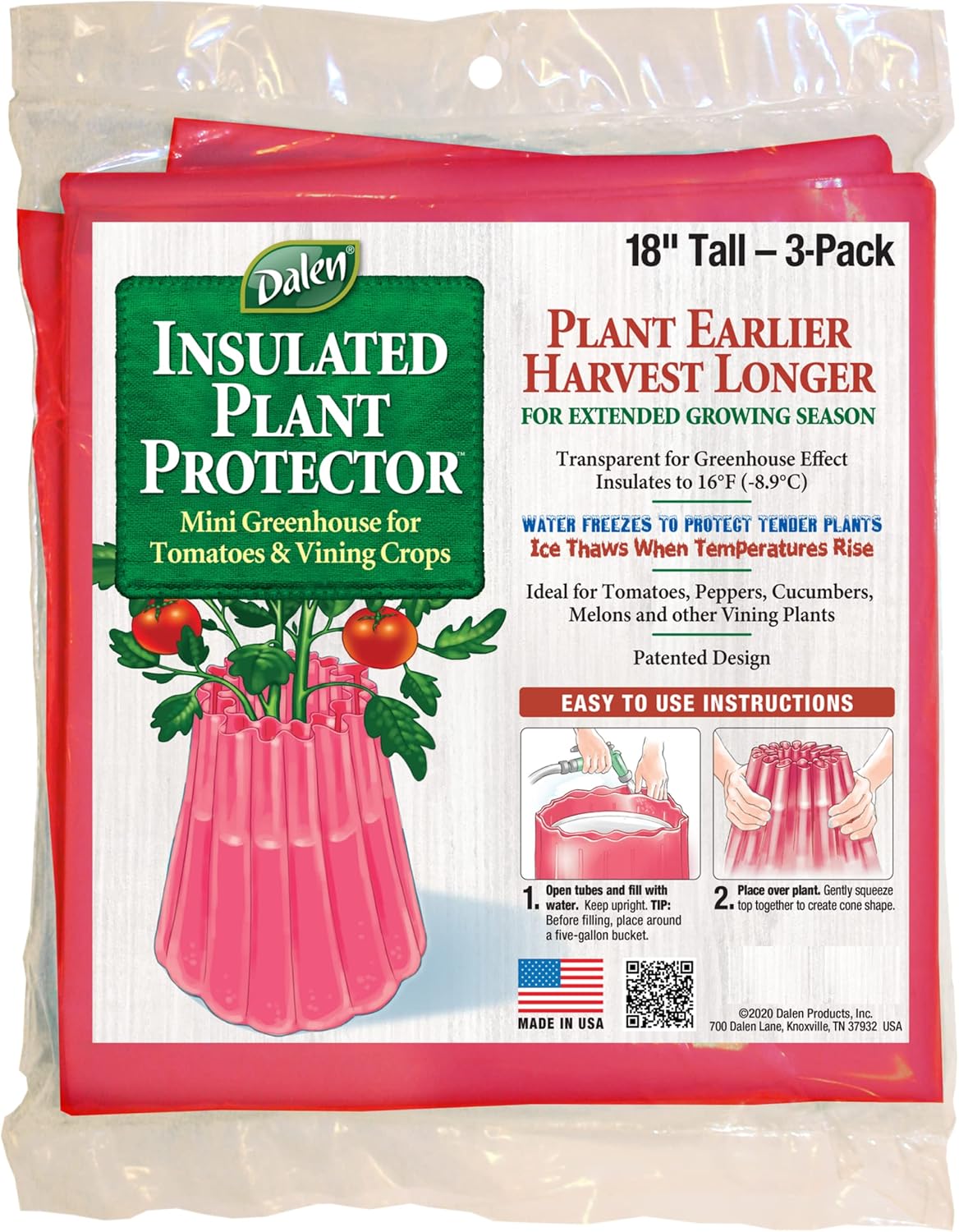 Dalen Gardeneer Season Starter - Protector de plantas aislado para la temporada temprana - Protector contra heladas para clima frío - Forma de relleno fácil para una siembra óptima - 18 x 17 pulgadas