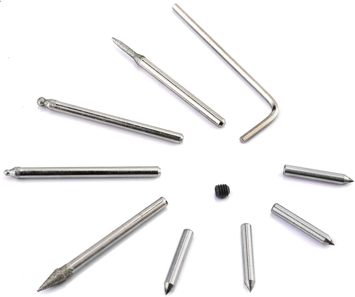 UTOOL Juego de 10 brocas de acero de carburo de tungsteno y piezas de repuesto para herramienta de grabado