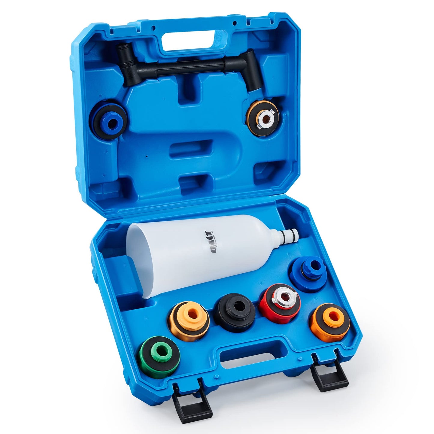 Orion Motor Tech Embudo de Aceite para Motor, Embudo de 2 Cuartos para Uso Automotriz con Extensión Flexible y 8 Adaptadores Compatibles con Toyota Jeep Mazda Ford Dodge Más, Embudo Grande Sin