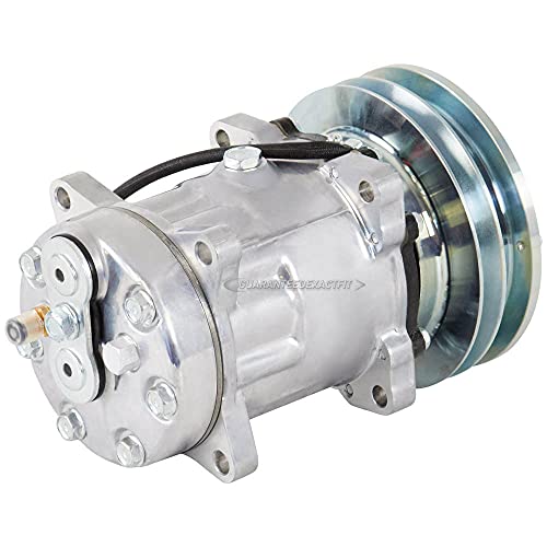 Compresor de CA y embrague de correa en V de 4.685 in para CAT Caterpillar reemplaza Sanden SD7H15SHD 4479 con interruptor de embrague de 2 cables de 24 V - 60-03463NA