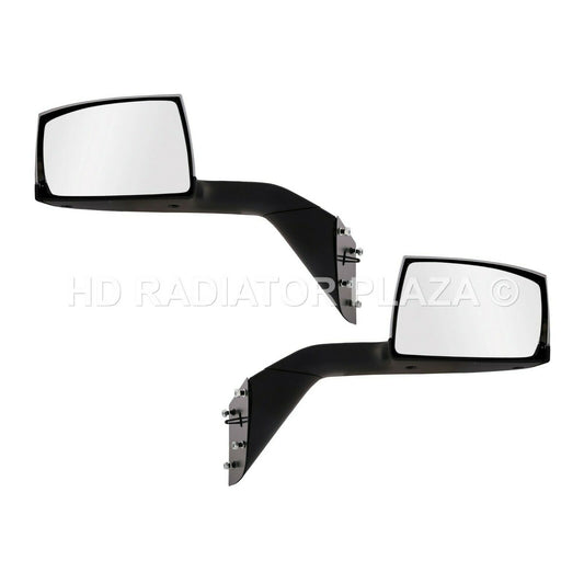 Chrome Hood Mirror Pair Set of 2 Left+Right For 15 16 17 Volvo VNL VNM VNX L+R