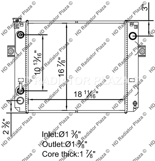 Radiator For Hyster Yale Forklift H45-65XM 16 7/8" x 18 11/16" Replace 8516828"