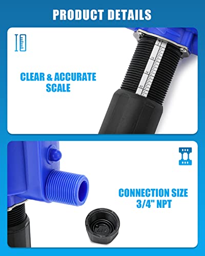 NEWTRY Inyector del fertilizante del 0.2-2% para la bomba dosificadora accionada por agua ajustable de la irrigación por goteo 3/4" NPT