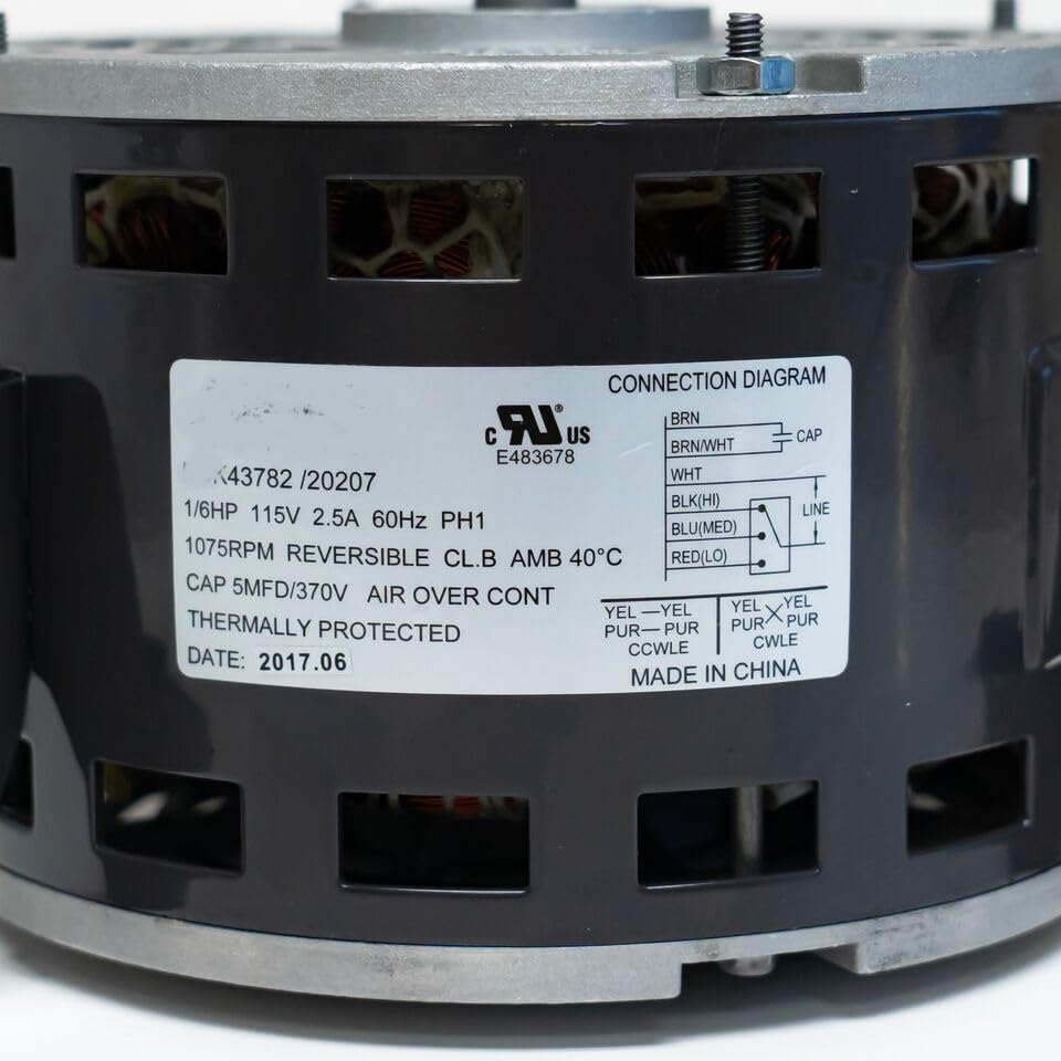 Air Handler Furnace Blower Motor 1/6 HP 1075 RPM 115 Volts Flex Torsion Mount Air Handler Furnace Blower Motor Replacement Parts