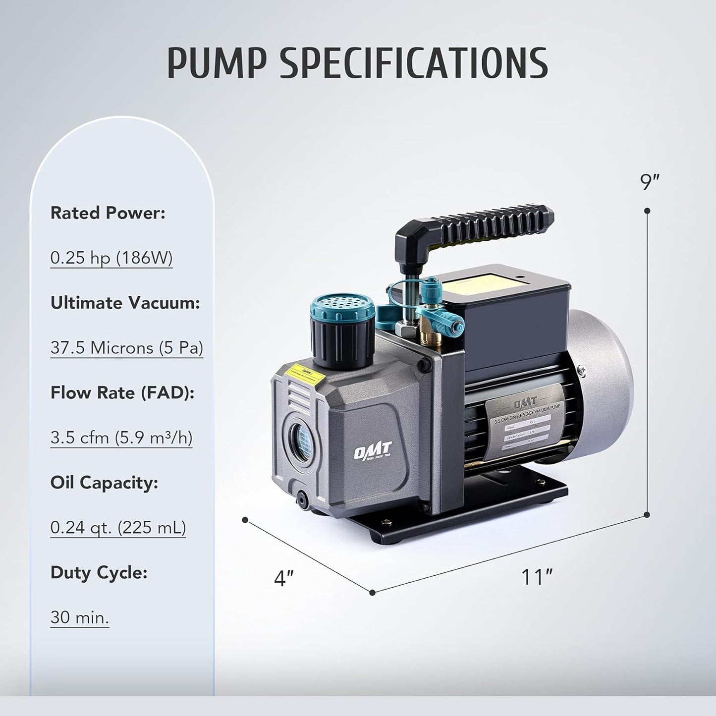 Orion Motor Tech Cámara de Vacío y Bomba de 3 Galones, kit de Desgasificación de Resina Epoxi, Cámara de Vacío de Acero Inoxidable y Bomba de Vacío de 3.5 CFM para el Hogar (3 Galones)