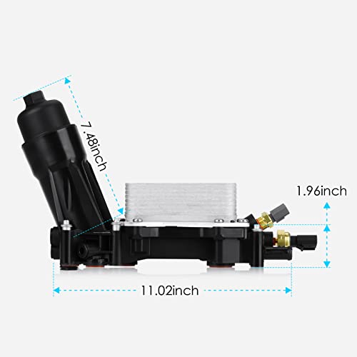 68310865AB 3.6L V6 Enfriador de aceite de motor Enfriador de aceite Adaptador de carcasa de filtro de aceite, para Jeep Cherokee/Wrangler, Dodge Challenger/Charger/Grand Caravan/Journey, ProMaster, Chrysler 300