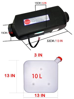 Calentador diesel de 5KW 24V Calentador de aire con control remoto Monitor LCD Tanque de 10L para coche/RV/Barco/Camión/Van/Autobús