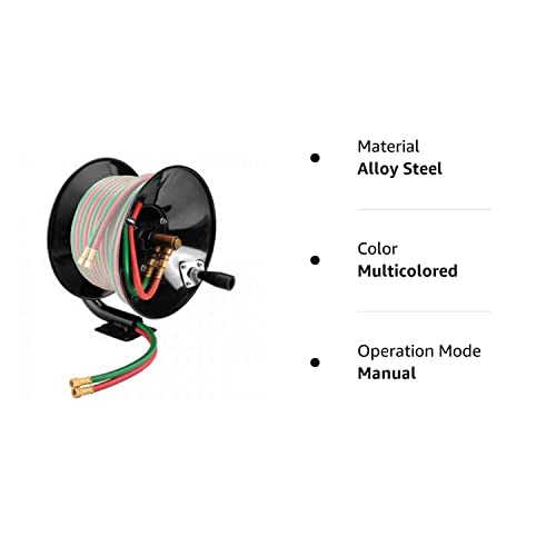 Weldcote HRMWOT - Carrete de manguera manual para manguera de gas doble de 100 pies