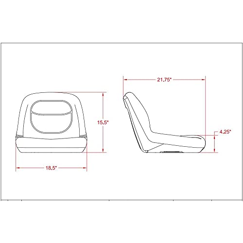 Nuevo asiento gris con respaldo bajo para Gravely Zero Turn ZT34 ZT42 ZT50 ZT2048