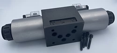 Válvula solenoide eléctrica hidráulica D05 (NG10) Conector DIN 31 GPM 4560 psi Alimentado por CA o CC, serie VSD10 (12 VCC, C-cerrado-todos los puertos cerrados en posición central)