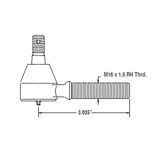 38440-44780 - Extremo de barra de acoplamiento de rosca RH para modelos de tractores compactos Kubota B1700, B2100