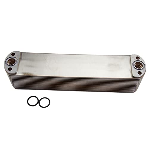 13 placas de enfriador de aceite Core 4965482 4955830 4965487 compatible con Cummins ISX15 X15 QSX15 14.9L 15L 2008-Present