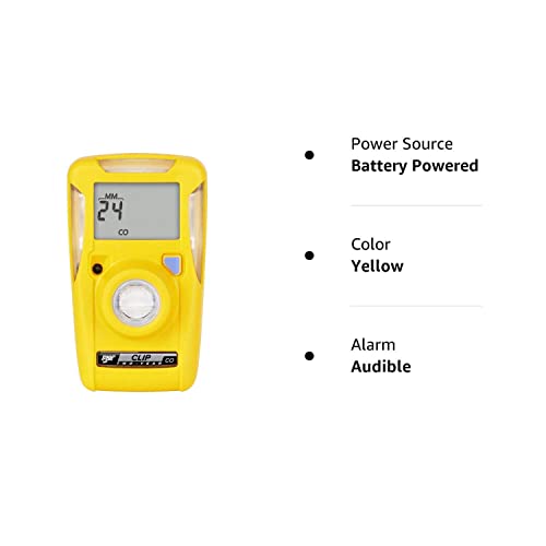 BW Technologies BWC2-M BW Clip Single Gas CO Monitor, 35/200, Amarillo, Estándar