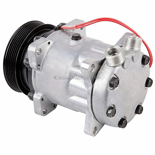 60-01901NA - Compresor y embrague de 6 ranuras de 4.685in para Ford Motorhome sustituye a Sanden SD7H15 SD709 4653 4727 bobina de 12 V