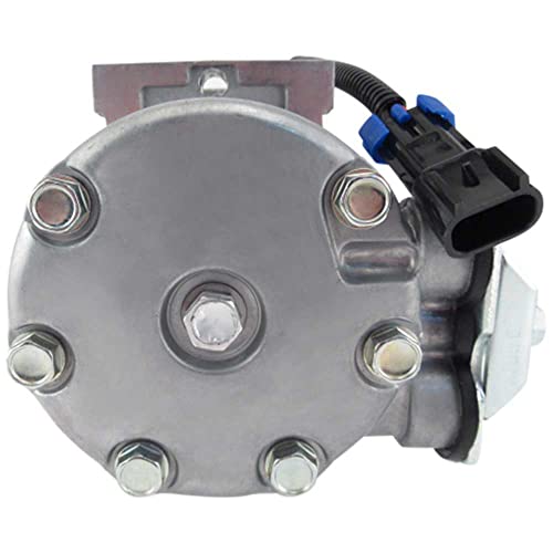 60-04199NA - Compresor de CA y embrague de 6 ranuras para Sanden SD7H15 4080 con bobina de 12 V y interruptor de embrague de 2 cables