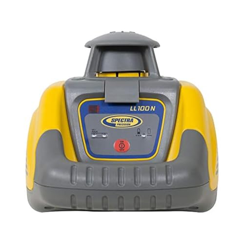 Spectra Precision LL100N-2 Kit de nivel láser con receptor y abrazadera HR320, varilla de grado de 15 pies (pulgadas), trípode y caja del sistema, amarillo