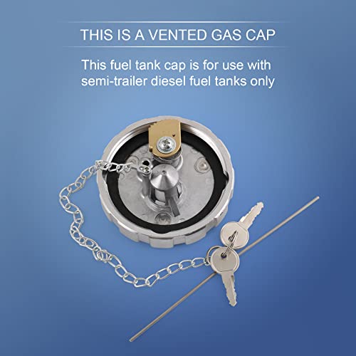 DICMIC 2 tapas de gas diésel con bloqueo de giro, rosca de 3 1/2 pulgadas 5.5 TPI, aluminio compatible con Kenworth Peterbilt Freightliner Western Star