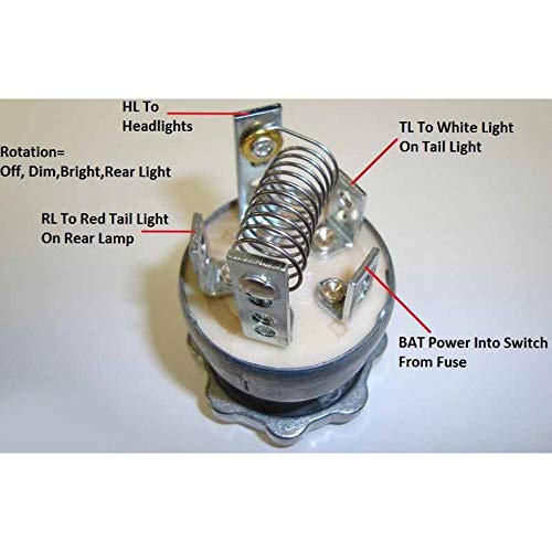 Compatible con interruptor de luz rotativo Farmall de 6 voltios y 4 posiciones A B C H M se adapta a Cub +