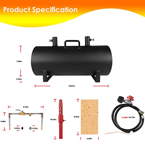Forja de propano portátil, doble quemador, herrero de forja de gas, equipo de herramientas de herrería, acero enrollado, ovalado, forja de gran capacidad para cuchillos y fabricación de herramientas
