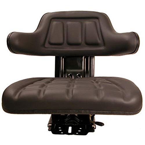 Asiento de tractor universal negro con base y orugas para Ford New Holland compatible con Case-IH