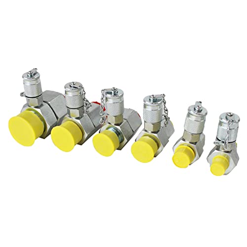 BSPP Paquete de 6 camisetas hidráulicas giratorias con conector en T hidráulico BSPP Tester Tee Coupling Set para Excavadora Maquinaria de Construcción Sistema Hidráulico