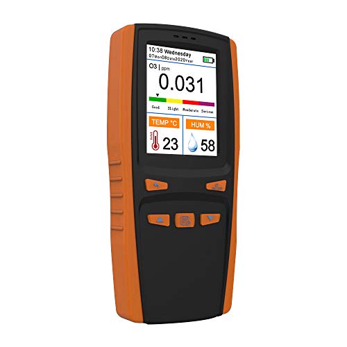 Detector de medidor de ozono, analizador de ozono portátil Medidor de ozono O3 multifuncional Detector de aire Sensor inteligente Medidor de ozono Monitor de contaminación de calidad del aire