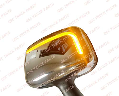 QSC Performance - Espejo de capó LED cromado para Freightliner Cascadia 08-17