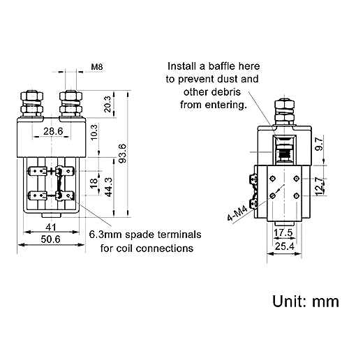 Contactor de CC para solar 12V 100Amp; CZW; No, voltaje de contacto ≤80V; Utilizado en vehículos eléctricos; Contactor del motor, maquinaria de construcción, carrito de golf; Coches de batería, energía solar, fotovoltaica.