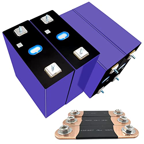 3.2 V 280 Ah 300 Ah LiFePO4 batería de ciclo profundo de 5000 + células de grado A, baterías de repuesto de fosfato de hierro con código QR para sistema de energía solar, motor de arrastre de casa RV (Lifepo4 4 piezas)