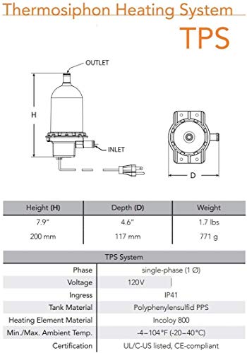 Thunder Parts HOTSTART TPS101GT10-000 - Precalentador de refrigerante del motor | 1000 vatios 120V 8.4A